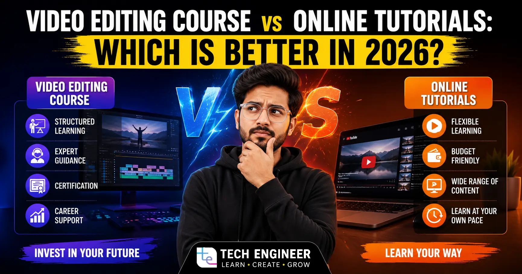 Video Editing Course vs Online Tutorials